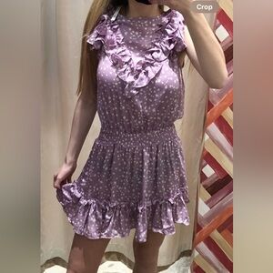 DO+BE mini dress purple and white print